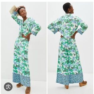 Mauve by anthropology Green and Blue Two-Piece Set